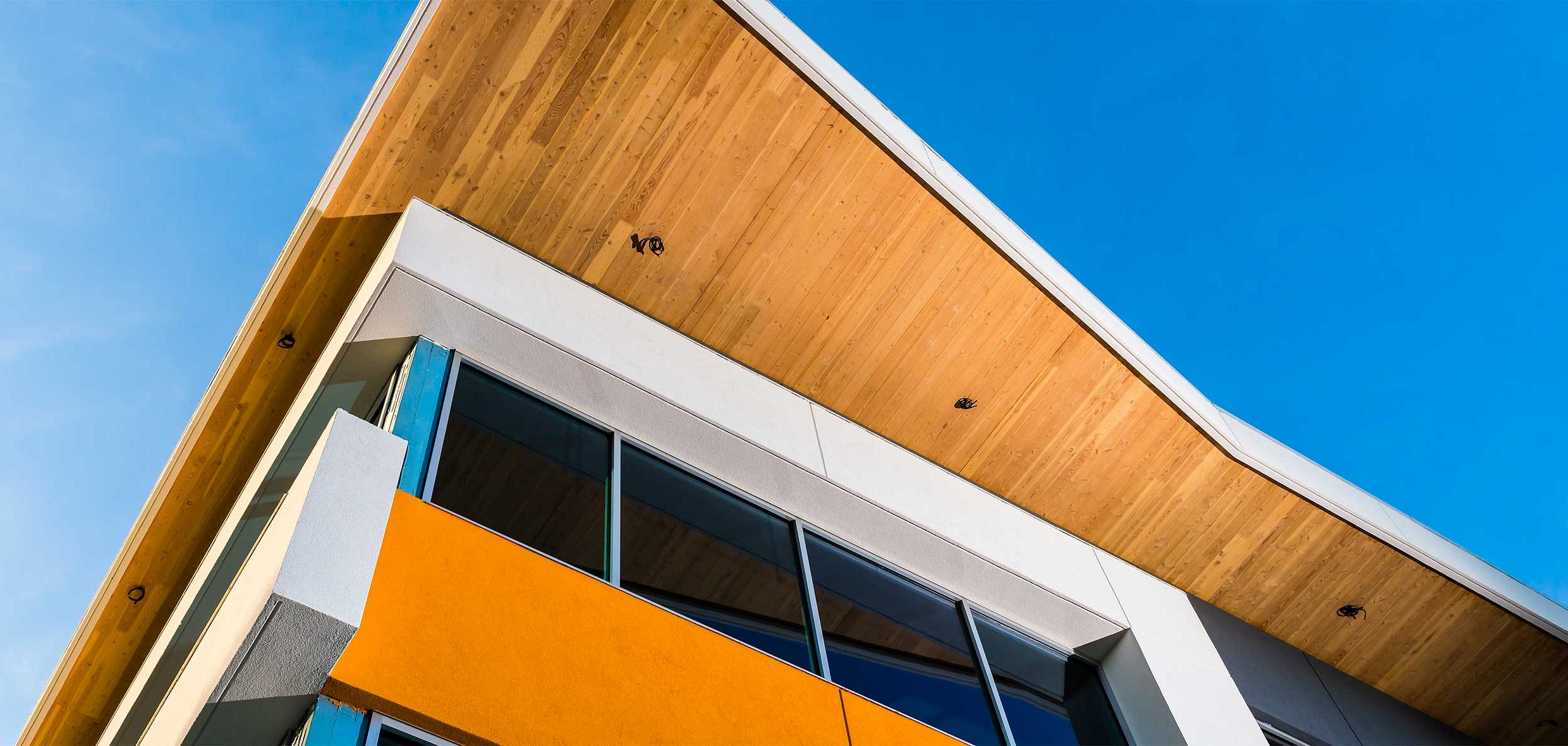 Hail damage on building exterior